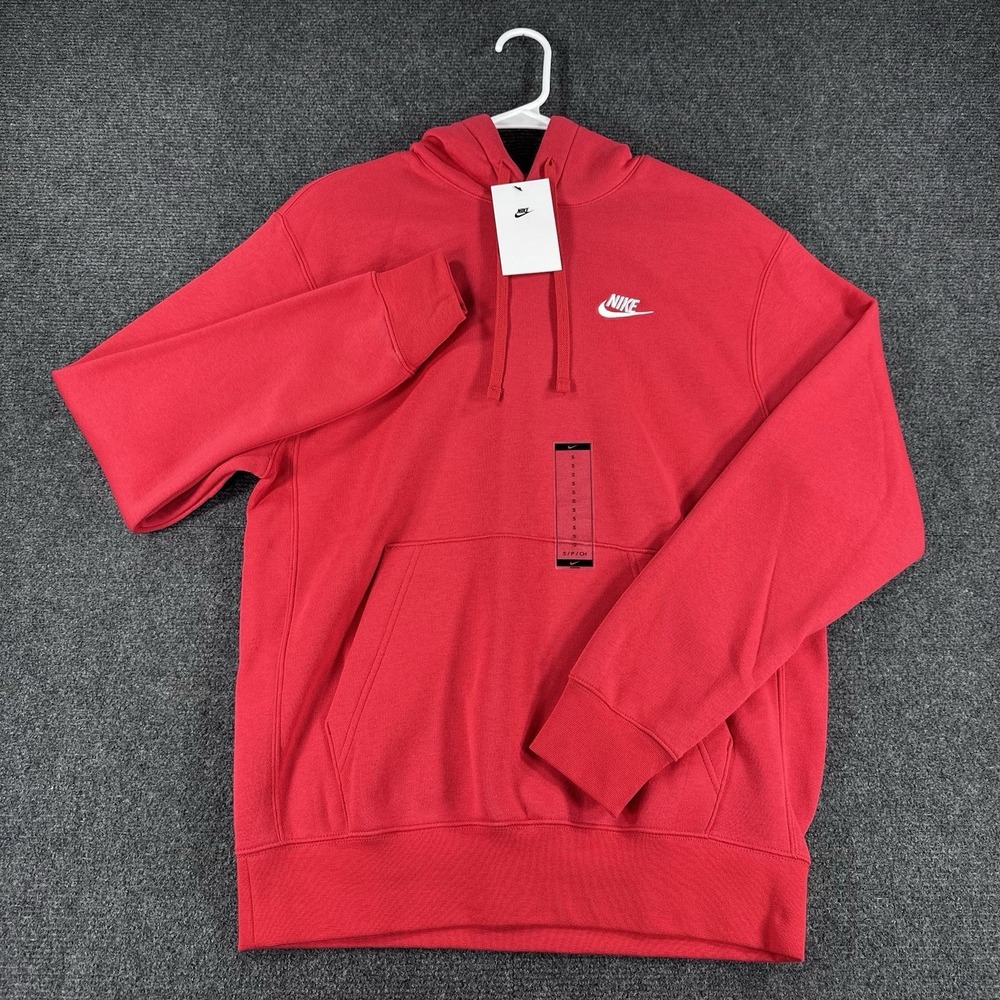 Nike Sportswear Club Fleece University Red Hoodie Men's Sz S (BV2654 657) - Picture 3 of 16